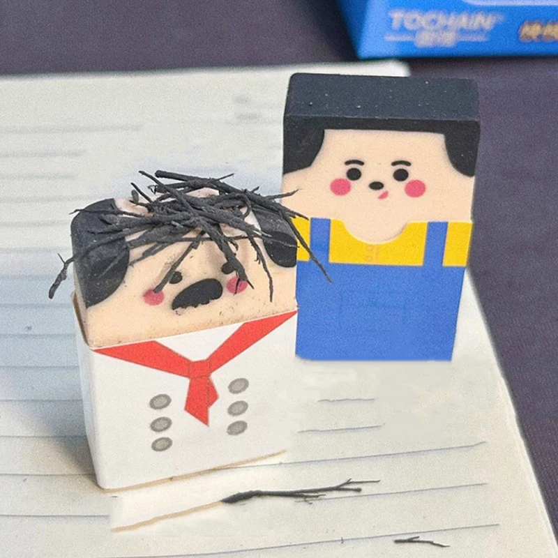 1Pc Creative Baldness Old Man Eraser Pencil Eraser Student Stationery School Office Supplies for Kids and Students