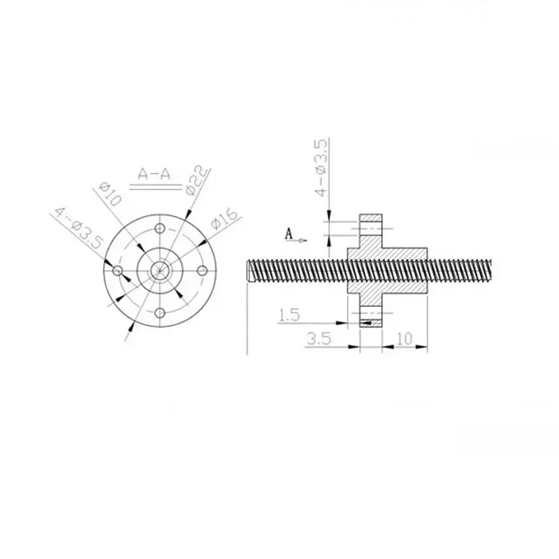 T8 lead screw Left-hand thread lead2/3/8mm 304 stainless steel T8 trapezoidal reverse left-hand screw and reverse copper nut