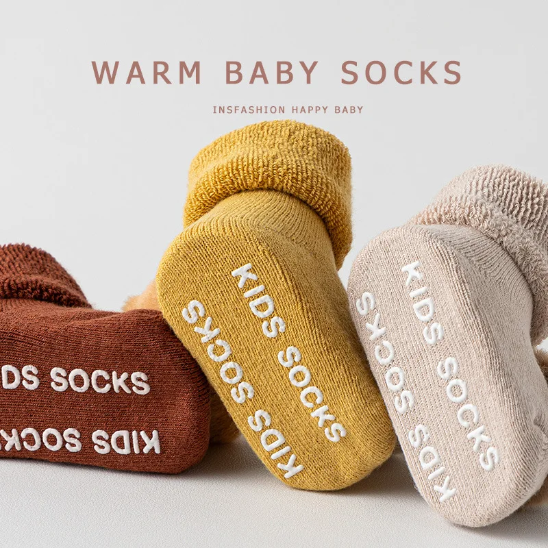 Cute Cartoon Newborn Furry Sock for Boy Girl Kawaii 3D Doll Non-slip Floor Sock for Toddler Thicken Fleece First Walker Sock