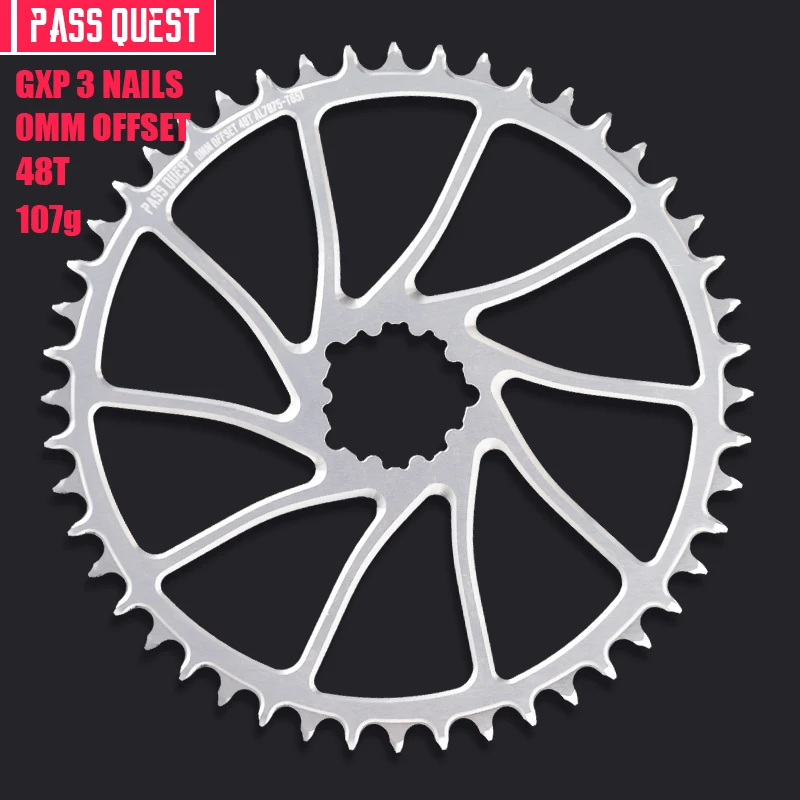 PASS QUEST 0mmオフセットチェーンリング 3ボルト ブラック 30T〜42T