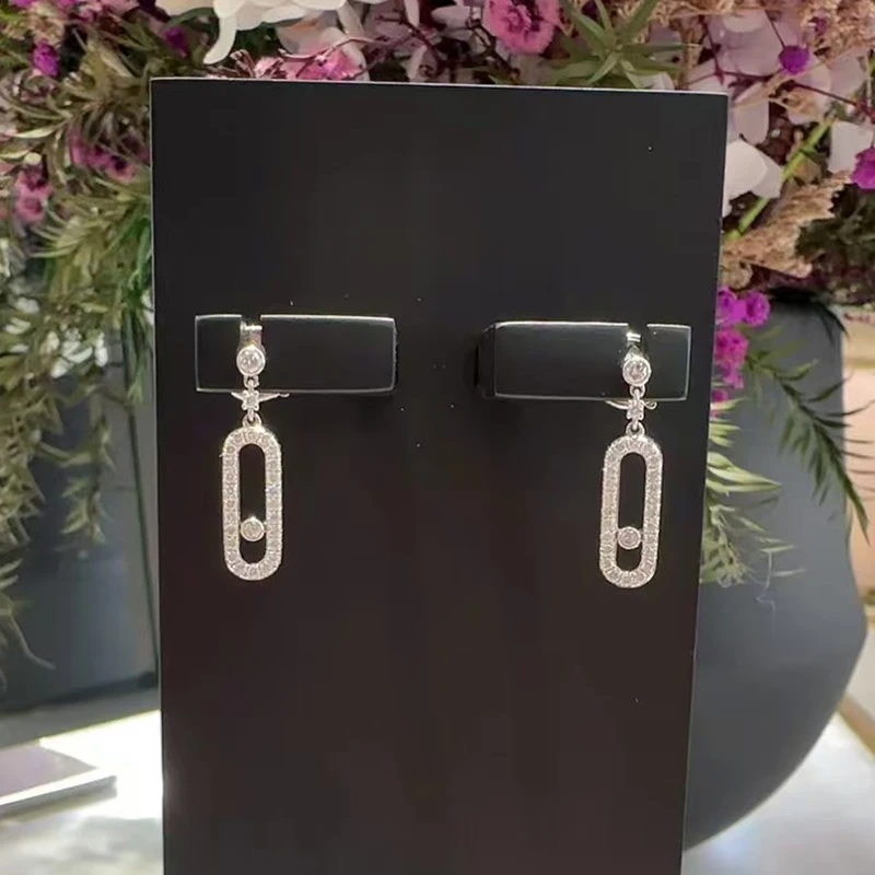 

S925 Silver Classic MOVE Sliding Earrings Exquisite Women's Fashion Luxury Original Jewelry Holiday Party Valentine's Day Gift