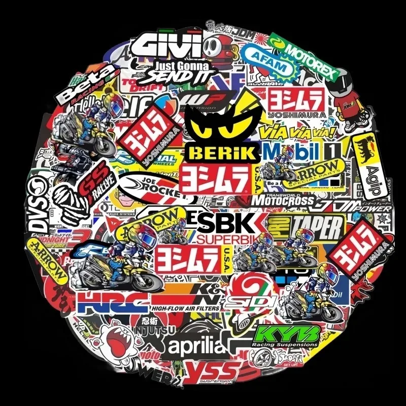 40/80 قطعة ملصقات دراجة نارية عشوائية الأمتعة خوذة موتو لياماها هوندا كاواساكي سباق شعار العلامة التجارية لتقوم بها بنفسك الشارات البلاستيكية مقاوم للماء