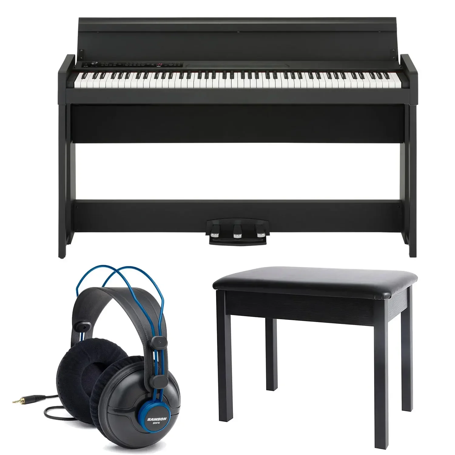 (NEW DISCOUNT) Korg C1 Air Bluetooth 88 Key Digital Piano with Hammer Action 3 Keyboard + Headphones