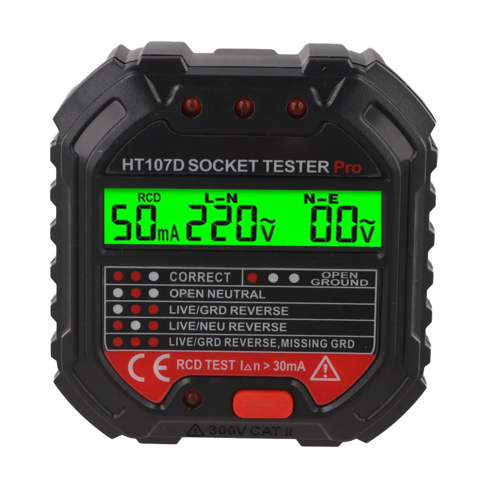 Socket Tester with RCD Test and Indicator Lights Providing Reliable and Efficient Assessment of Electrical Outlets