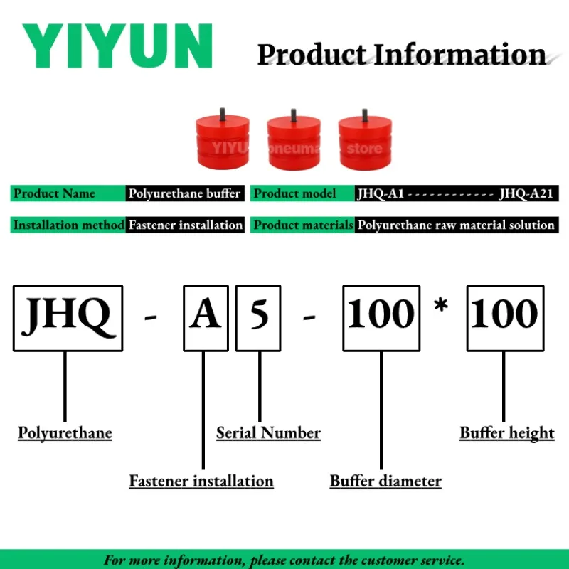Polyurethane buffer for crane, elevator, hoist anti-collision device, buffer pad, collision head,YIYUN,JHQ-A Series Type