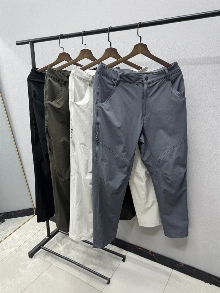 

Мужские легкие быстросохнущие эластичные дышащие водоотталкивающие повседневные брюки для активного отдыха, прямого кроя, весна-лето