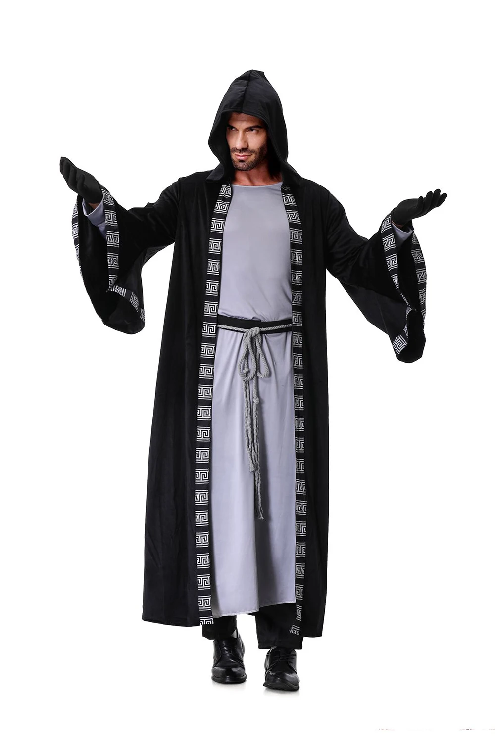 Mittelalterliche Religiöse Zauberer- und Priester-Cosplay-Roben für Halloween, Tag der Toten, Vampir-Kostüm, Karnevalsparty, Bühnenkostüm – Detail 5
