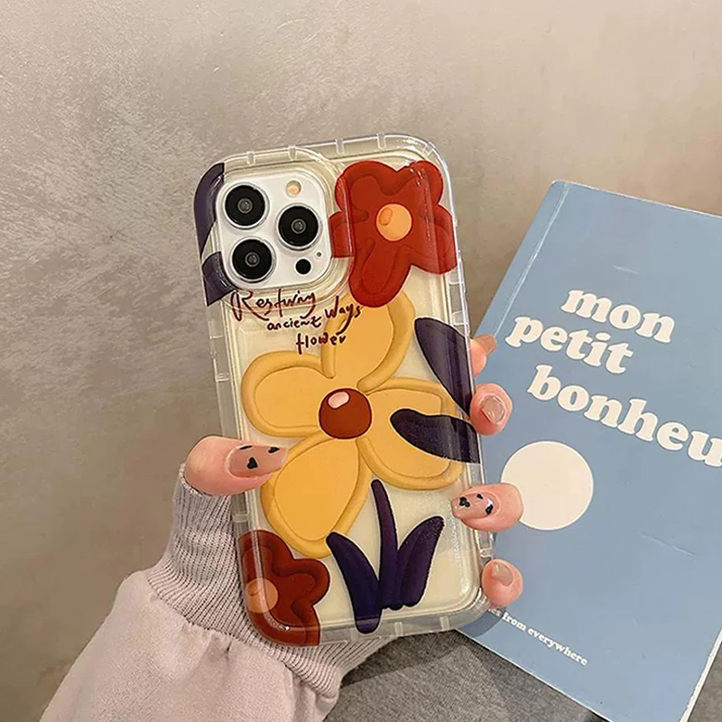 Graffiti Flower Clear Phone Case For Huawei Honor 50 60 SE 70 80 Pro X7 X8 X9 X30 X30i X40 GT Lens Protective Soft Back Cover