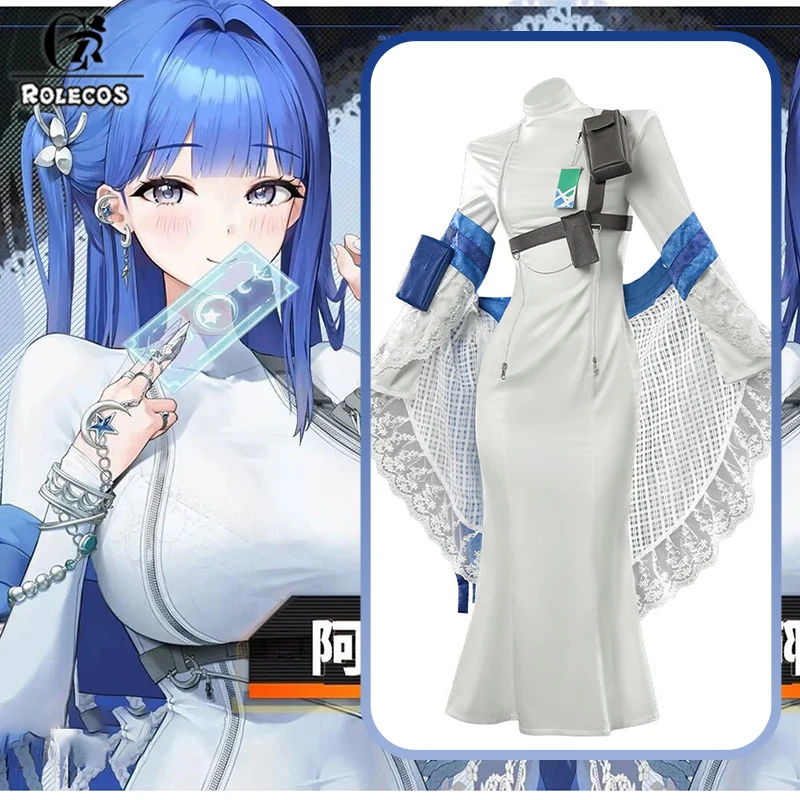 

ROLECOS Game nikke Goddess of Victory Arcana Cosplay Costume Commander Tarot Shoper Arcana Women White Dress Halloween Uniform