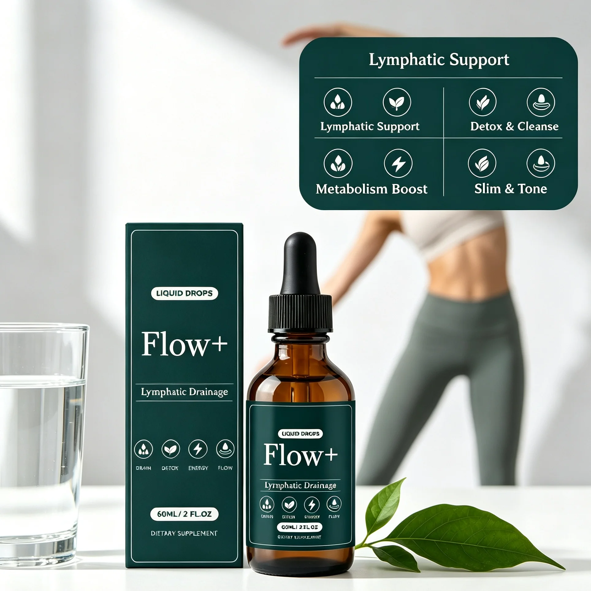Lymph Cleanse Herbal Tincture Drops, Herbal Lymph Support, Promote Circulation, Boost Fat Metabolism, Alleviate Water Retention
