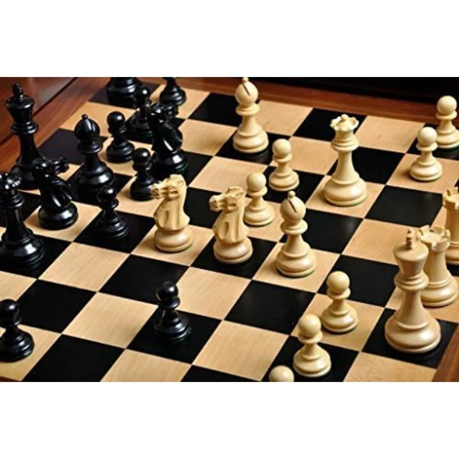 

The Grandmaster Chess Set Pieces Only 4.0 King Ebonized Boxwood Ideal for Tournament Play Home Collection and Gift Giving Premi