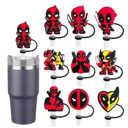 MINISO Disney Spider-Man Straw Cover Cap 10MM Drink Straw Plug Reusable Splash Proof Drinking Fit Cup Straw Cap Charms Pendant