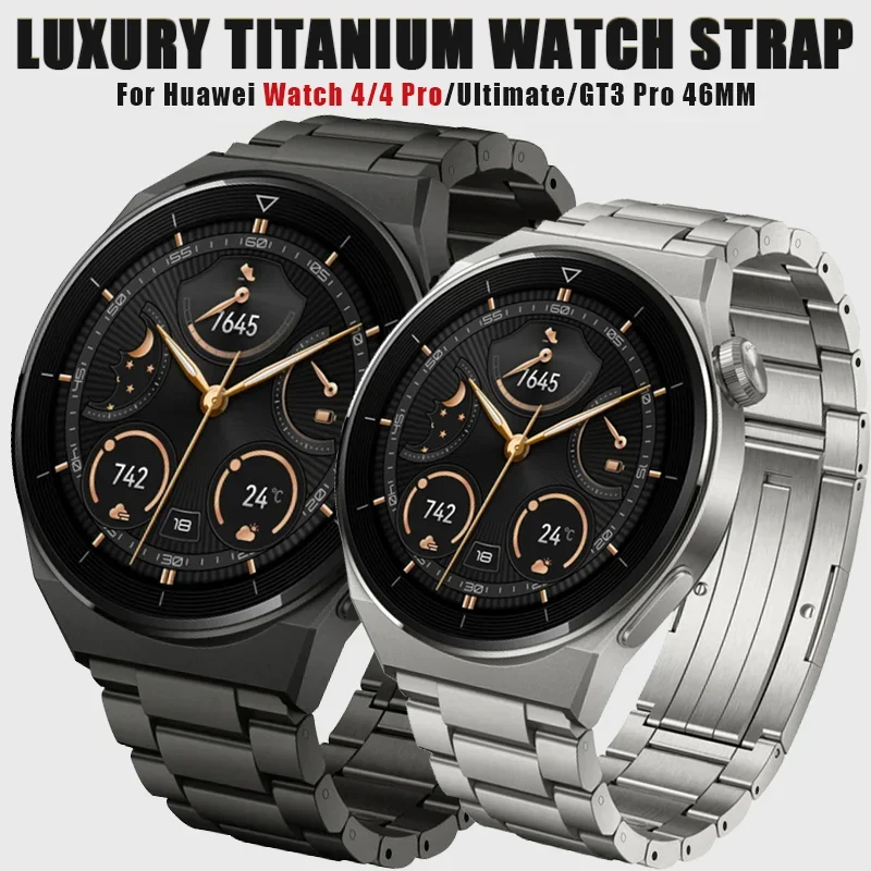 

22mm Titanium Strap For Huawei Watch4 Pro Luxury Bracelet For Huawei GT3 46mm Ultimate For Samsung Watch Gear S3 45mm Metal Band