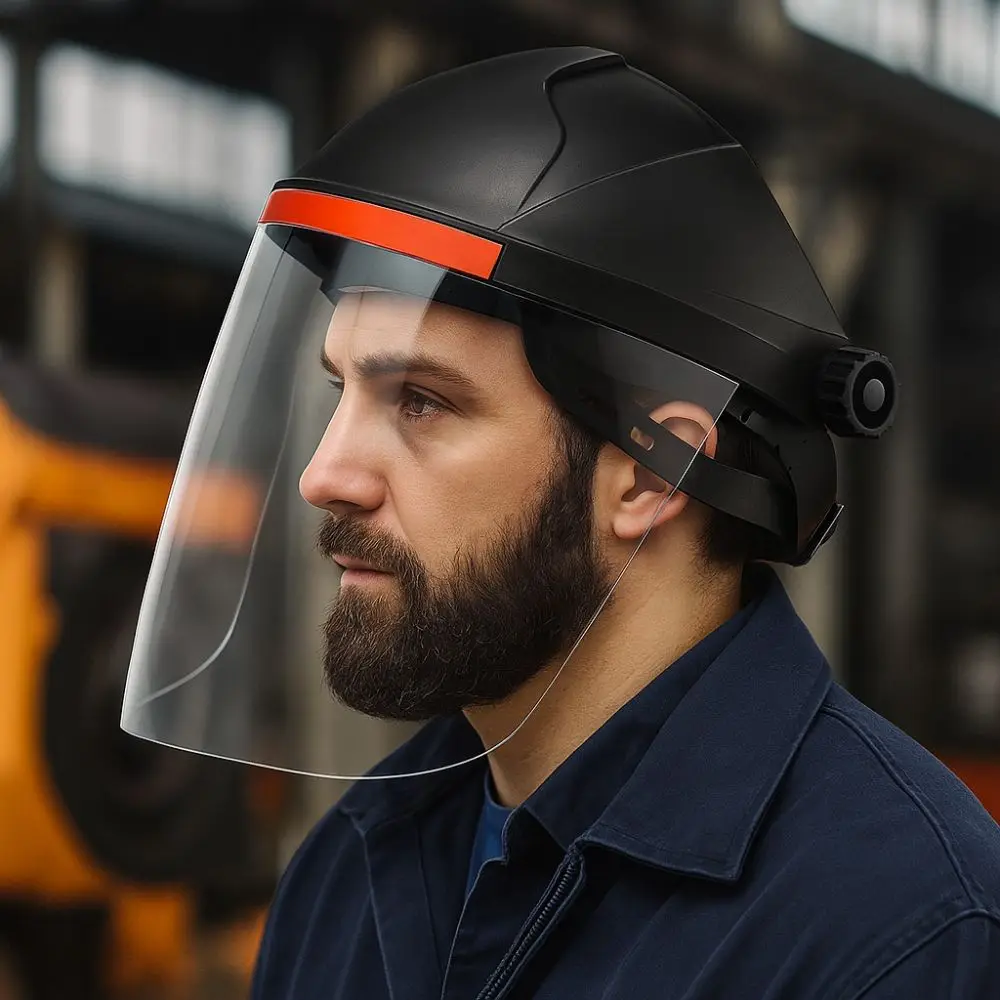 

PC Plastic Welding Protective Mask Transparent Flip Front Visor Welding Helmet Anti Splash Full Protection Face Mask Grinding
