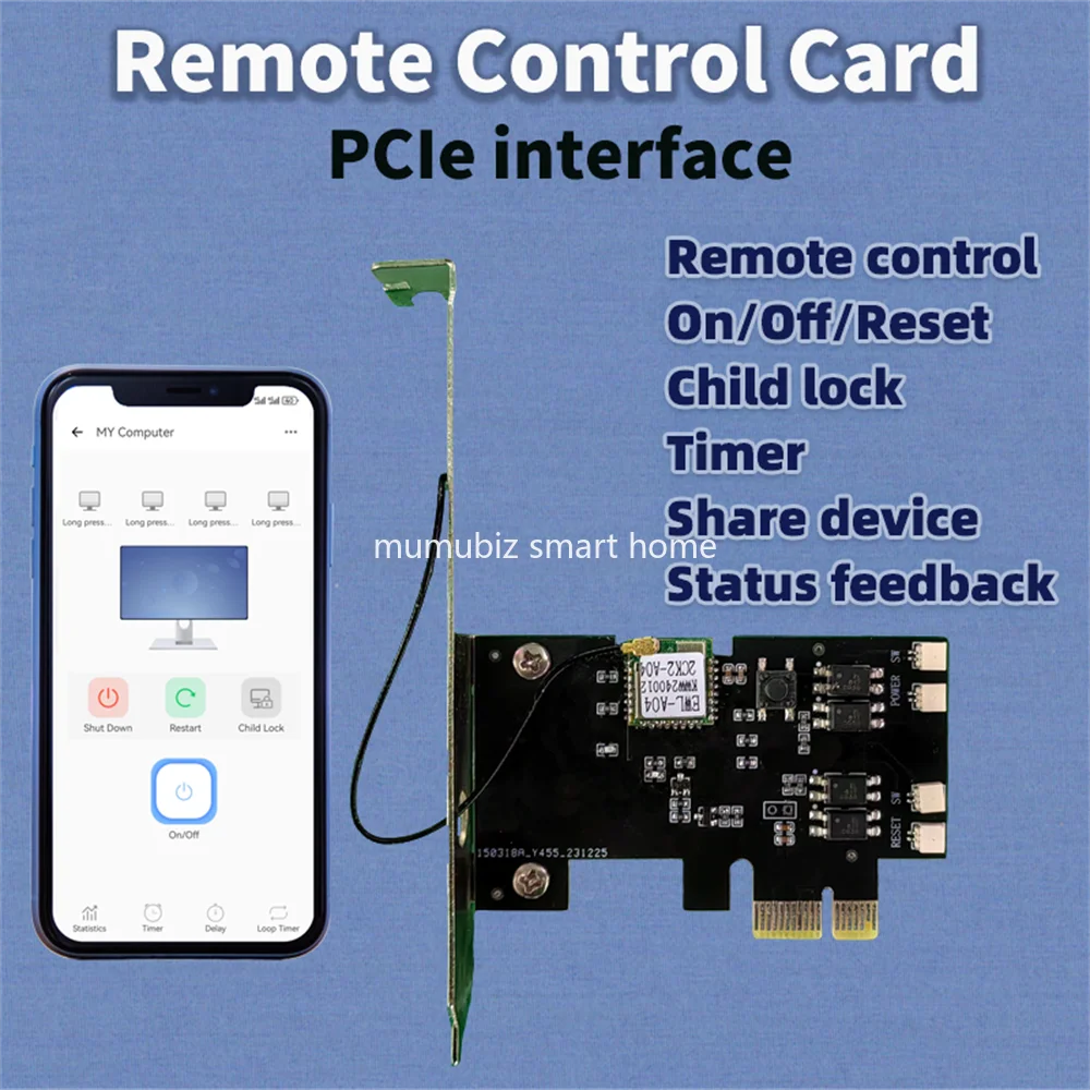 EWeLink Smart WiFi PC Control Switch Card PCIE Interface Remote Control Computer Work with Alexa Alice Google Assistant