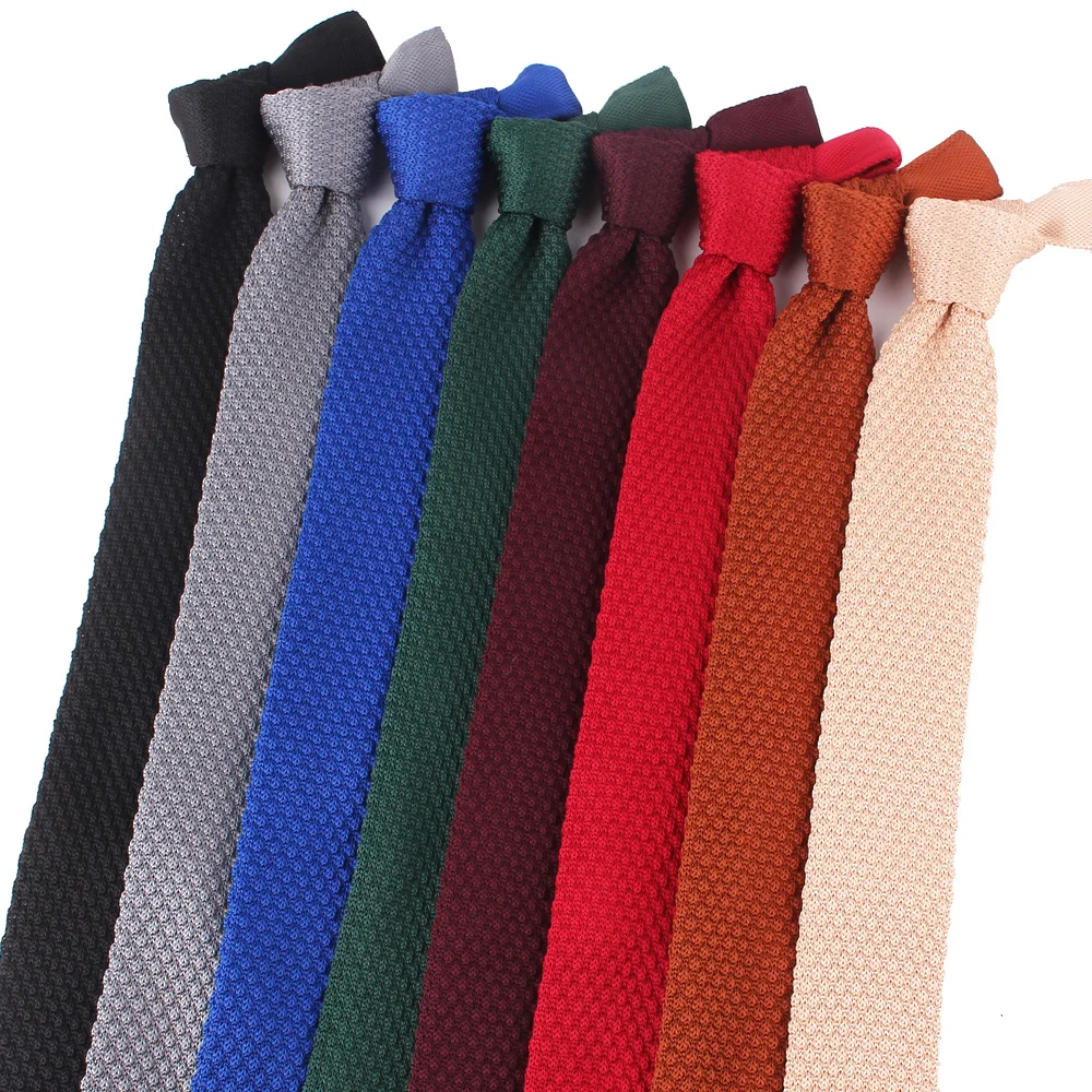 Knit Ties For Men Women Solid Color Skinny Neckties For Wedding Knitted Groomsmen Neck Tie Orange Blue WhiteGifts