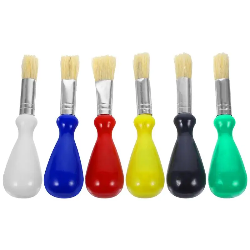 

6Pcs Painting Brushes Professional Short Handle Oil Paint Brush For Acrylic Painting Kids Adults Artist Gouache Beginners Pros