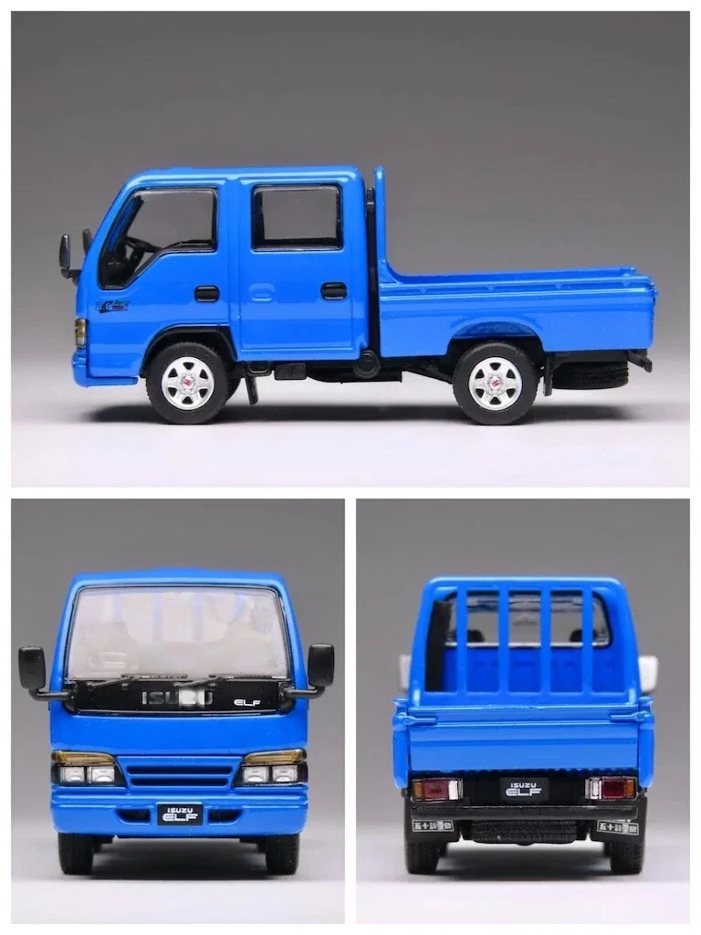 In THE BOX STORE Model1 1:64 Blue JDM ELF Double Cabin Truck Model Collect Diecast Car - Image 3