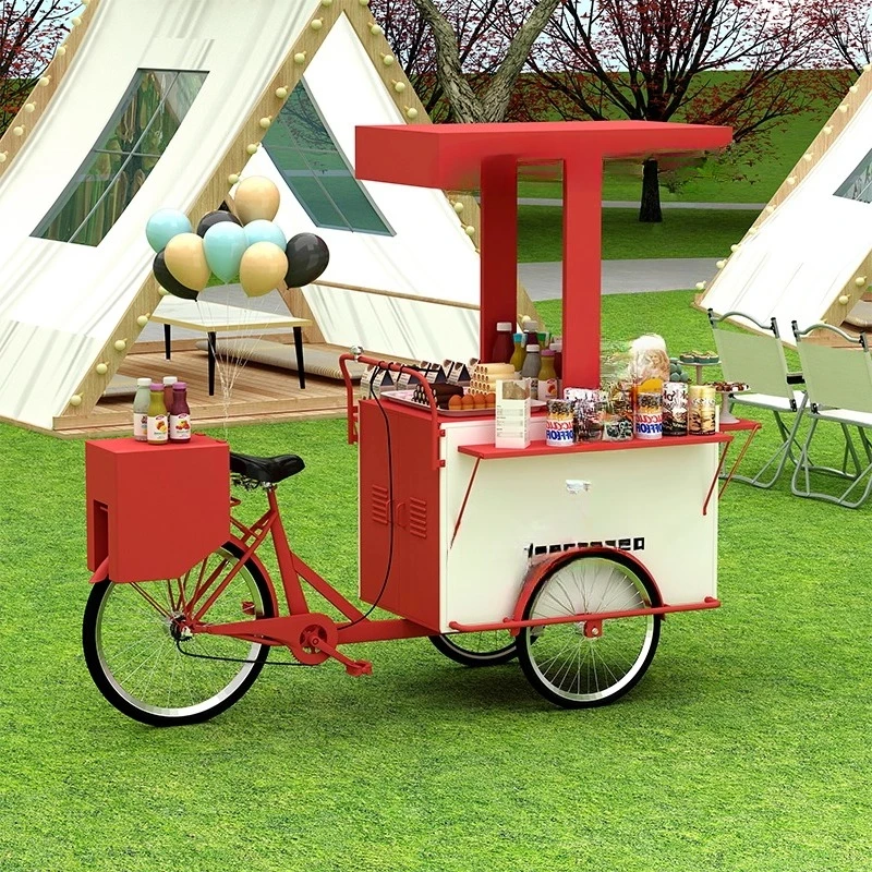 

Outdoor stall car, creative reverse donkey tricycle, park lemon tea sales car