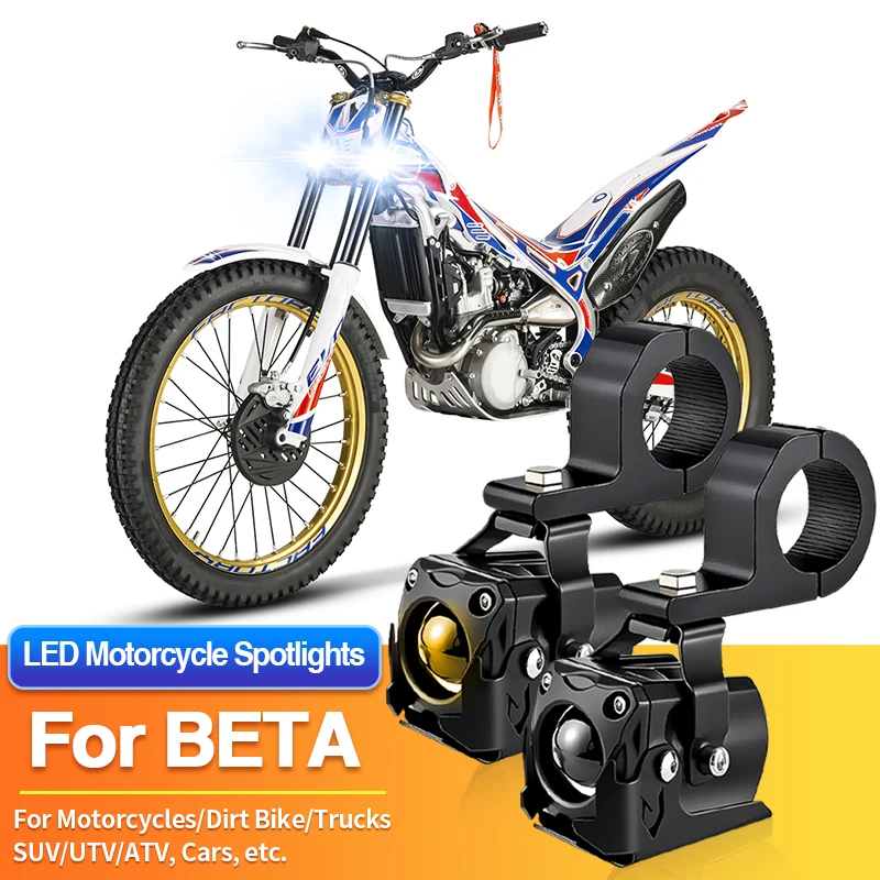 2PCS LED Motorcycles Headlight Two-Color Fog Light Spotlight SUV ATV Off Road for BETA RR-S 350 390 500/RX 300/Xtrainer 300
