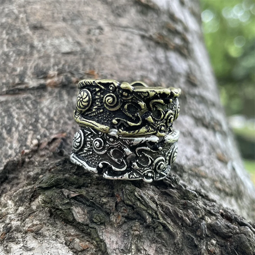 Nostalgia Gothic Wolf Amulet Viking Animal Ring Mens Signet Adjustable Rings For Women