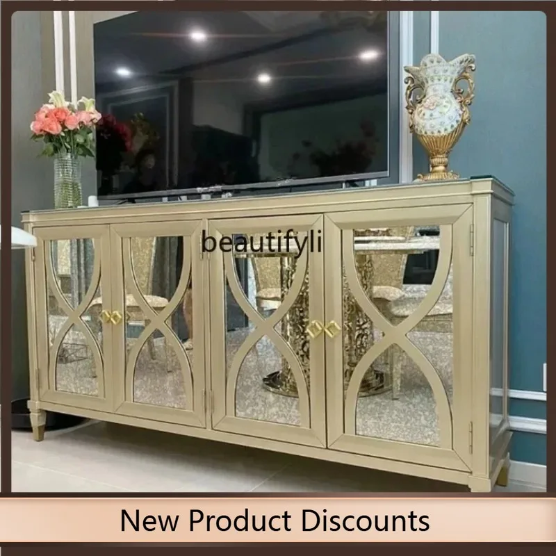 

K18 American Light Luxury Sideboard Cabinet Living Room Entrance Cabinet Bedroom Storage Glass Curio Cabinet Locker Entry K185