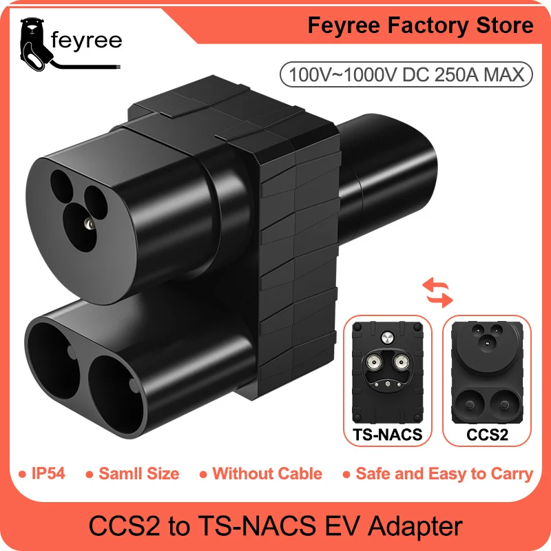 

Feyree CCS2 To Tesla EV Charger Adapter CCS2 To TPC Convertor 250A Electric Vehicle Charging Adapter Fit For Tesla Electric Car