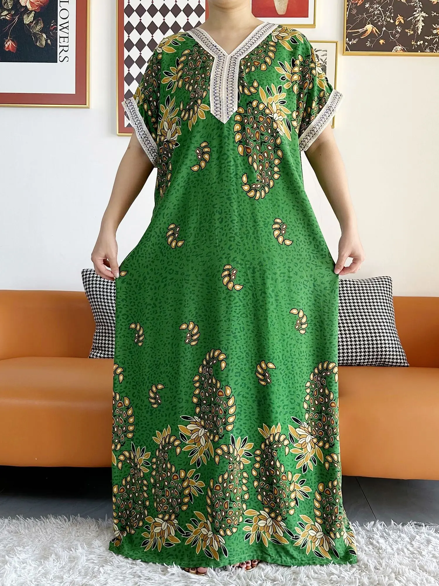 New  African Lady Summer Short Sleeve Dashiki Dresses Printed Loose Boubou Maxi Islam Women Casual Dress African Abaya Clothes