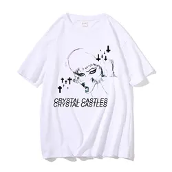 Crystal Castles Graphic T Shirt Male Fashion Black T-shirt Men's Gothic Tshirt Men Women Hip Hop Vintage Rock Oversized T Shirts