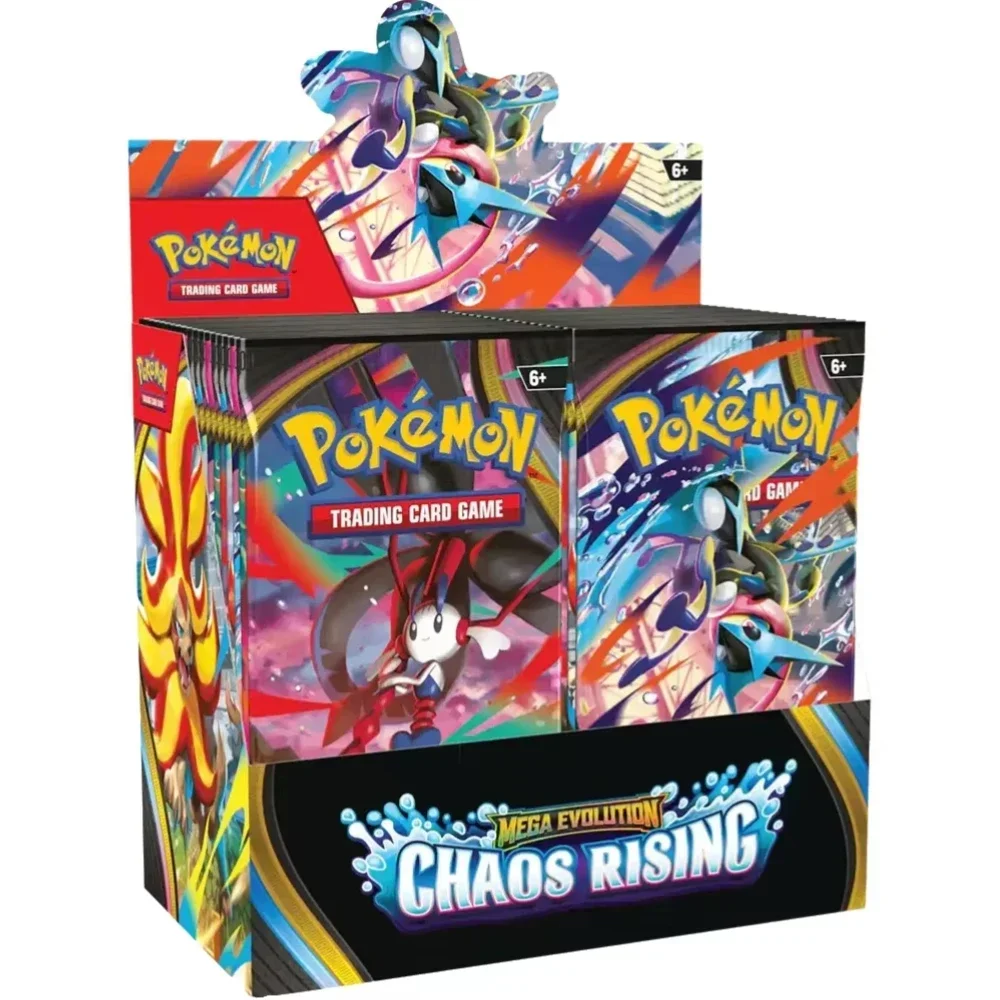 New 10/360Pcs Box  TCG Cards  Mega Evolution Chaos Rising Booster Box English Booster Battle Rare Holo Trading Collection Gift