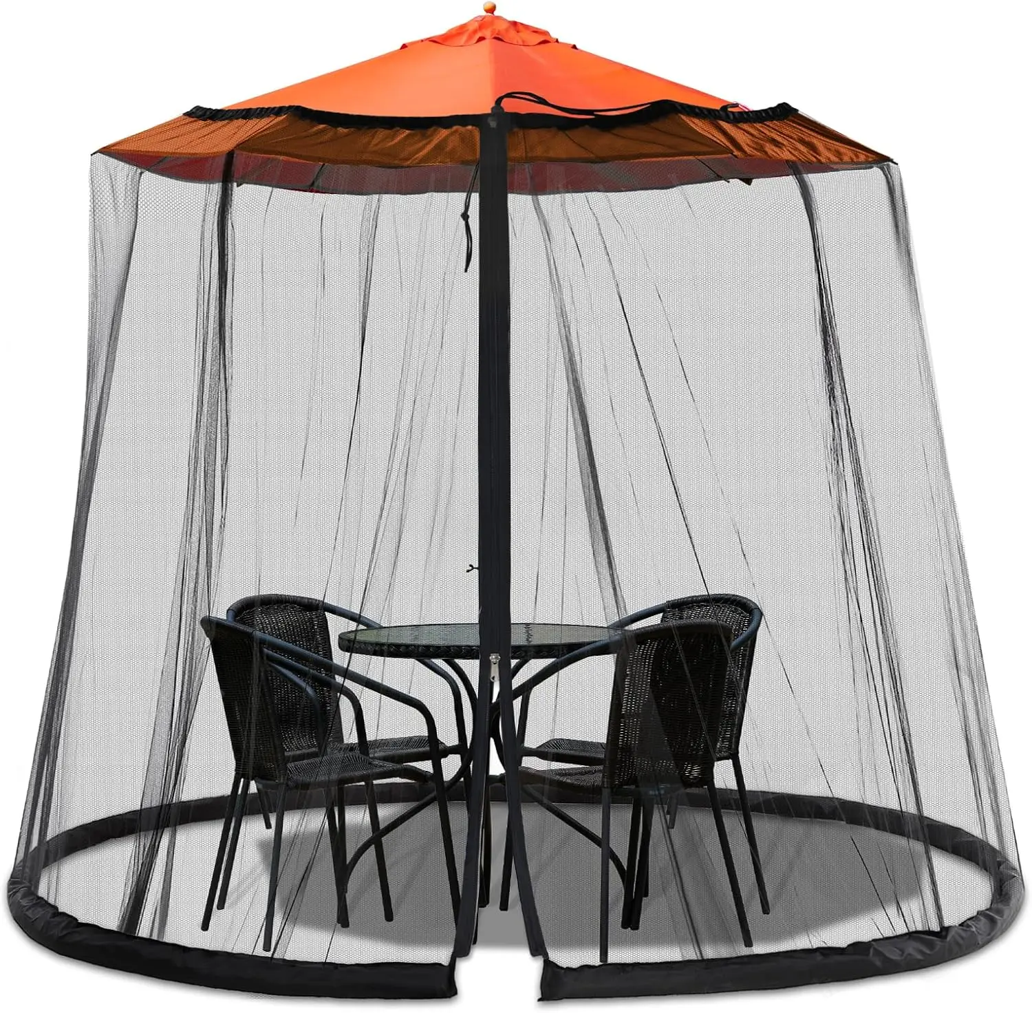 

Adjustable Mosquito Net for Patio Umbrellas with Elastic Cord and Zipper - Outdoor Garden Protection