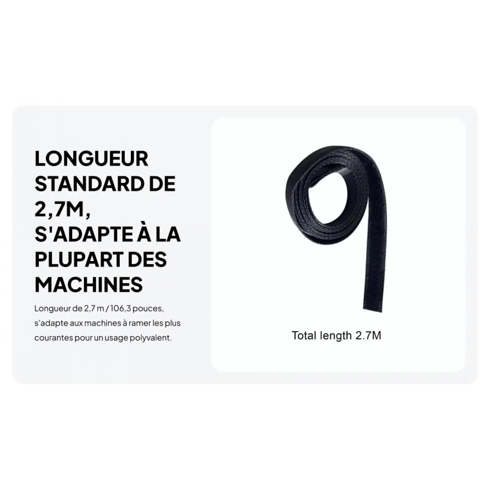 

Rowing Machine Rebound Tension Rope Easy to Install 106inch Length Fixed Strap for Home Gym Powerlifting Weightlifting Fitness