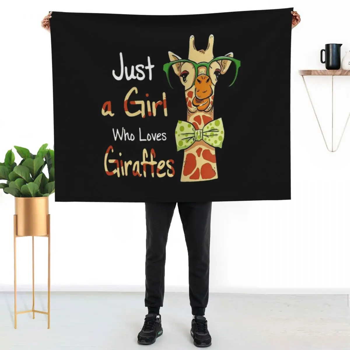 Just A Girl Who Loves Giraffes Throw Blanket Soft Beds Large Flannel Designers Blankets