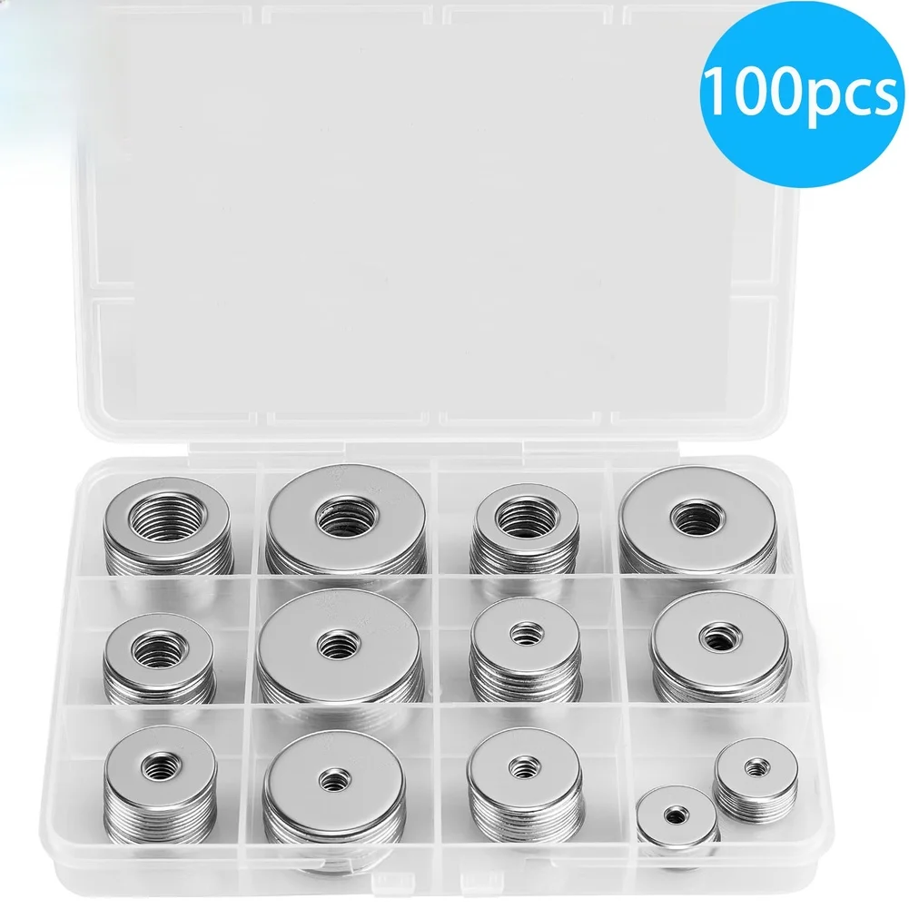 M3-M12 Assortment 304 SS Flat Washers DIY Repairs Electronic Assembly Rust Resistant Smooth Edges Precision Stamped
