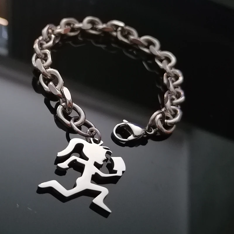 Stainless Steel Rolo Chain Hatchetman ICP Charms bracelet 8mm 8inch for women mens