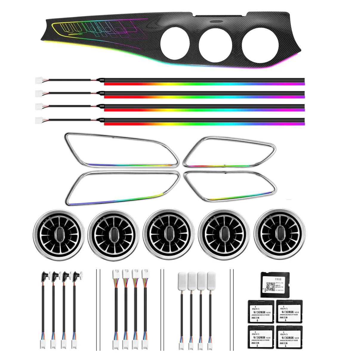 ICarsin Dynamic 64 Colors RHD W117 Ambient Lighting for Mercedes-Benz CLA GLA 2013-2018 Right Hand Drive Car Interior LED Light！