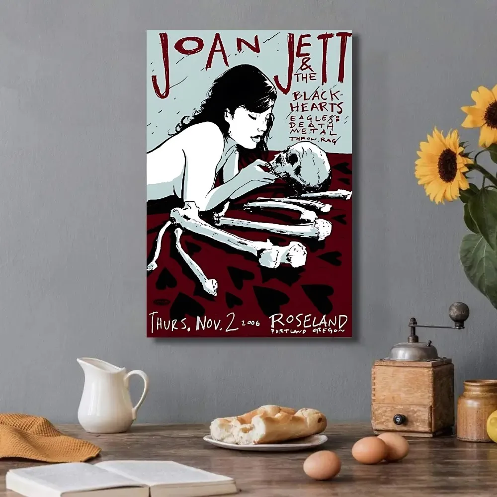 Pósteres de Joan Jett y los corazones negros, papel Kraft, póster Vintage, arte de pared, pintura, estudio, arte estético, pegatinas de pared de tamaño pequeño