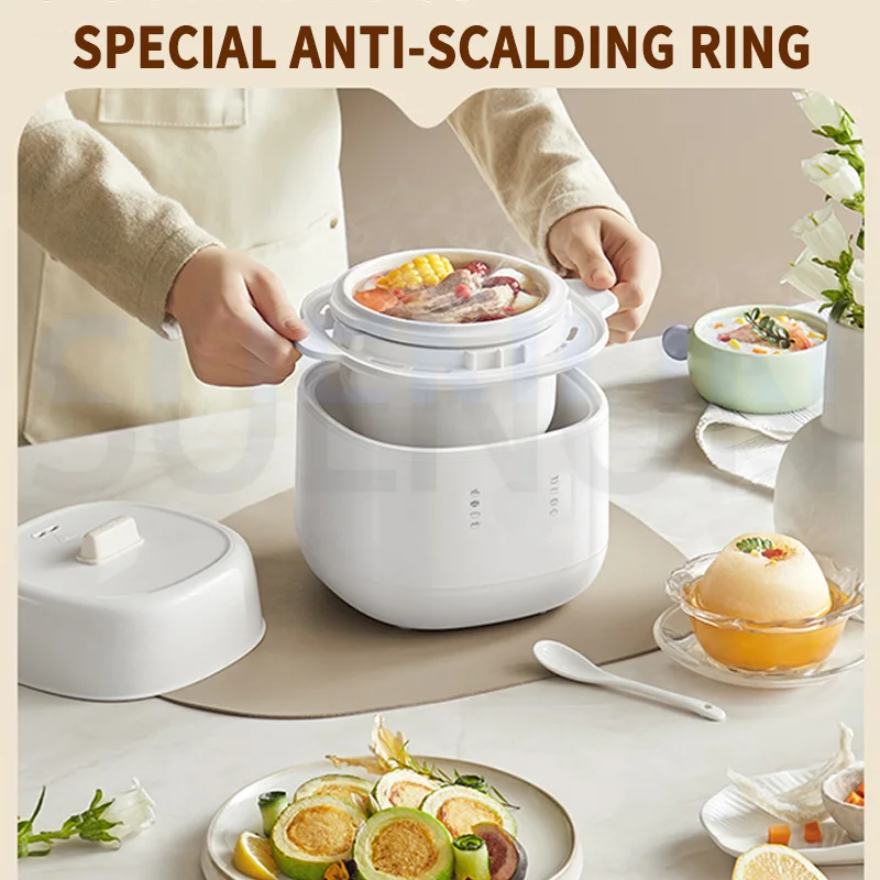 وعاء الحساء الكهربائي المنزلية أغذية الأطفال الطبخ كونجي الطبخ حساء السيراميك متعدد الوظائف وعاء الحساء الكهربائي