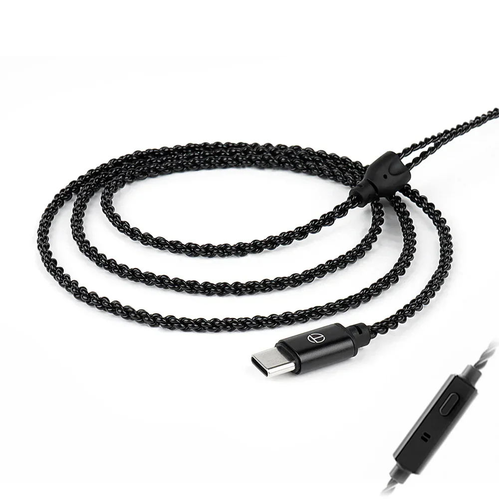 كابل سماعات أذن من النوع C مطلي بالفضة مع TRN VX Pro/TA2/MT1 Pro/BAX/BA15/MT1/BA8/VX/BA5/N90S/ST1/STM إلخ