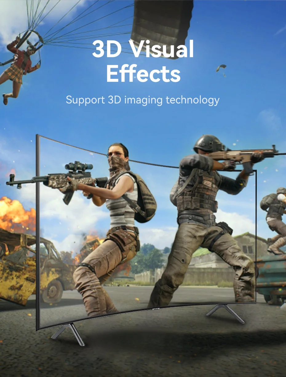 Vention 10K DisplayPort-Kabel 8K@60Hz 4K@165Hz 40 Gbit/s Display Port Audiokabel unterstützt HDR HDCP 2.2 für Gaming-Monitor TV DP 2.0 – Detail 6