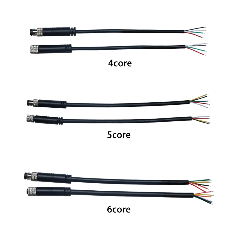 Waterproof M8 Male Female Aviation Plug Socket Straight Circular Connector 3pin 4pin 5pin 6pin Sensor Electrical Power Cable