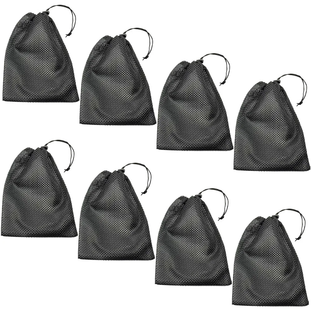 8 Pcs Drawstring Storage Mesh Bag Net Bags Beam Port Laundry Polyester Stuff Sack Small with For Travel