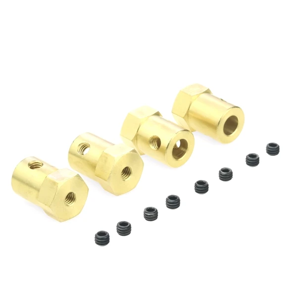 4PCS 5mm to 12mm Brass Combiner Wheel Hub Hex Adapter for WPL B14 B16 C14 C24 MN D90 D91 MN99S RC Car Upgrade Parts