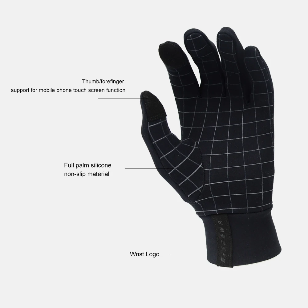 Winter Fleece Cycling Gloves Men Touch Screen Bicycle Gloves Motorcycle Full Finger Thermal Gloves Outdoor Sports Ski MTB Gloves