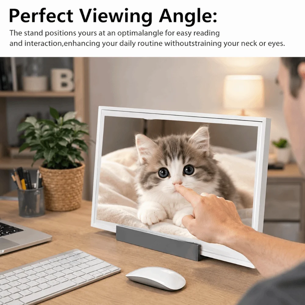 Non-Slip Base Desktop Stand Widened Base Sturdy Display Stand Bracket Tool-Free Setup Space-Saving Calendar Mount Desk Setup