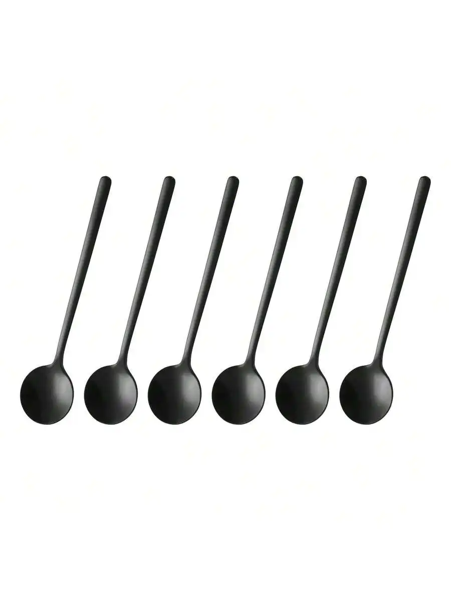 

6pcs Stainless Steel Long Handle Espresso Spoons For Coffee Tea Stirring Dessert