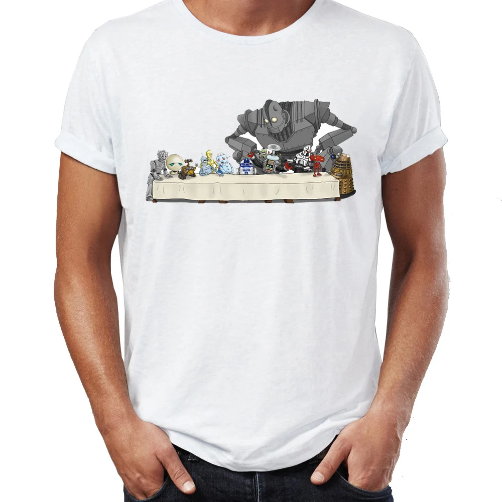 Brand New Men T Shirts 100% Cotton Driod Imperial Road Abby Road R2D2 C3PO Game Awesome Artwork Print Tee Shirts Oversize Tshirt image 2