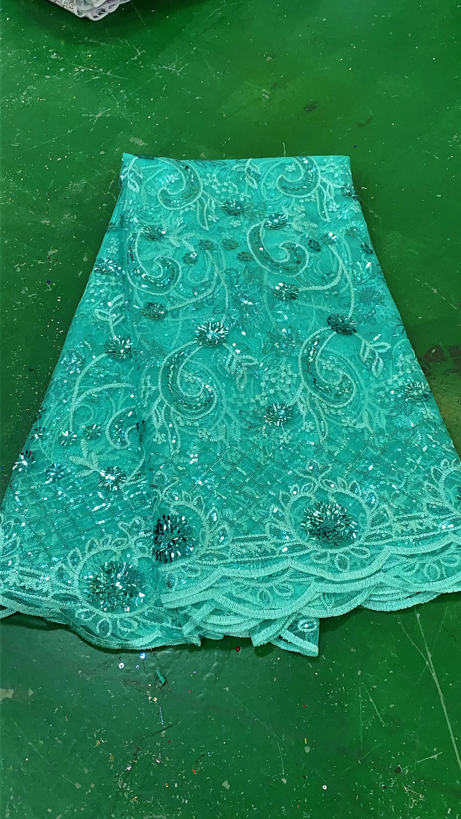 SJD LACE Afrykańska siatka damska tkanina koronkowa wysokiej jakości 2025 tiul nigeryjski cekiny siatka koronkowa tkanina do szycia sukien ślubnych 4348