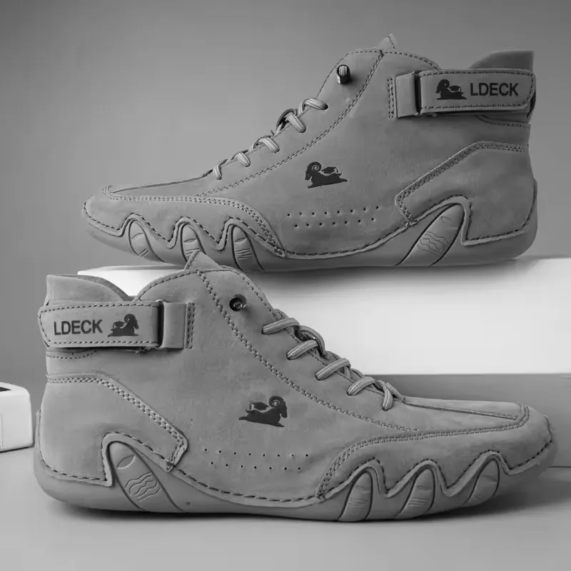 Men Boots Casual Motorcycle Summer Fashionable Retro Street Comfort Soft Soled Casual Shoes Walking Daily Versatile Bare