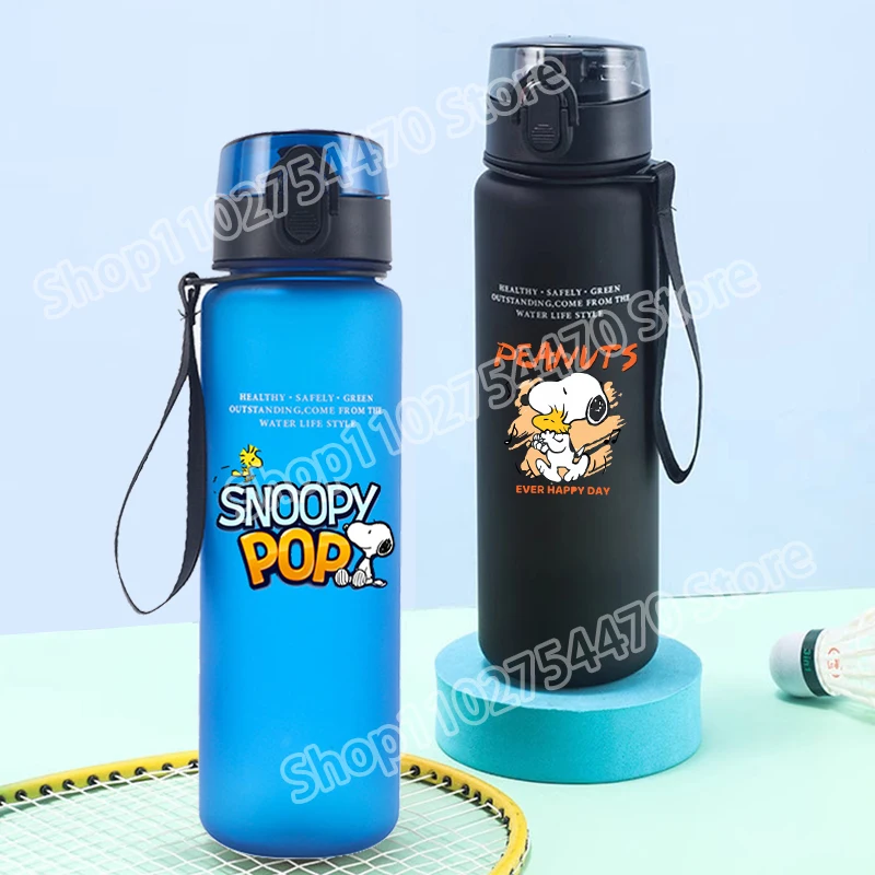 

Snoopys Water Bottle Boys Girls Summer Sports Large Capacity Drinking Cup Kawaii Cartoon Figure Printed Plastic Bottles Gifts